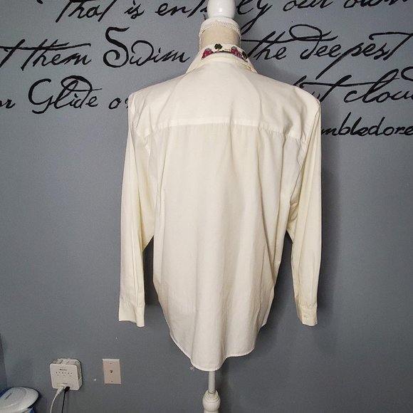 Vintage Alfred Dunner Button Down with Embroidered Collar, 12 - Picture 4 of 7